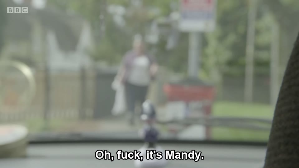 This Country S03E02 meme — “Oh, fuck, it's Mandy.”