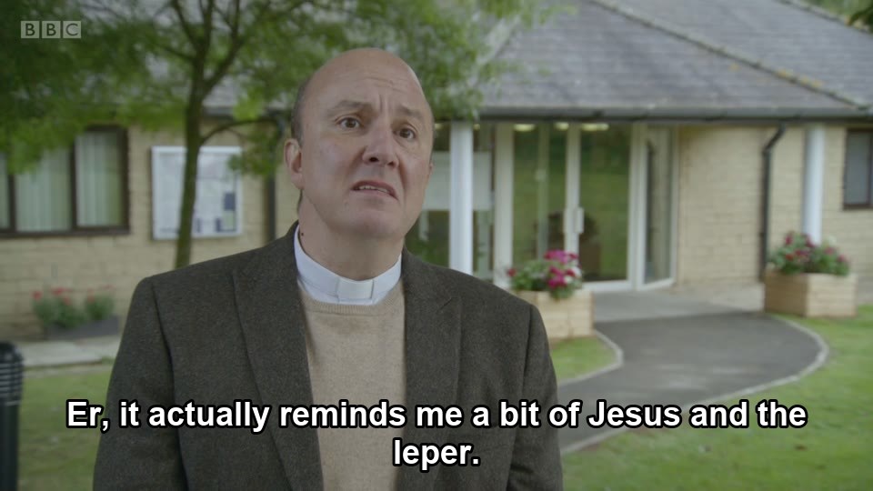 This Country S03E03 meme — “Er, it actually reminds me a bit of Jesus and the leper.”